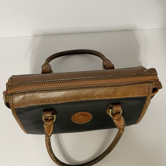 Dooney & Bourke Vintage Black Brown Leather Pebbled Hand Bag Purse - DAMAGED - Picture 12 of 16